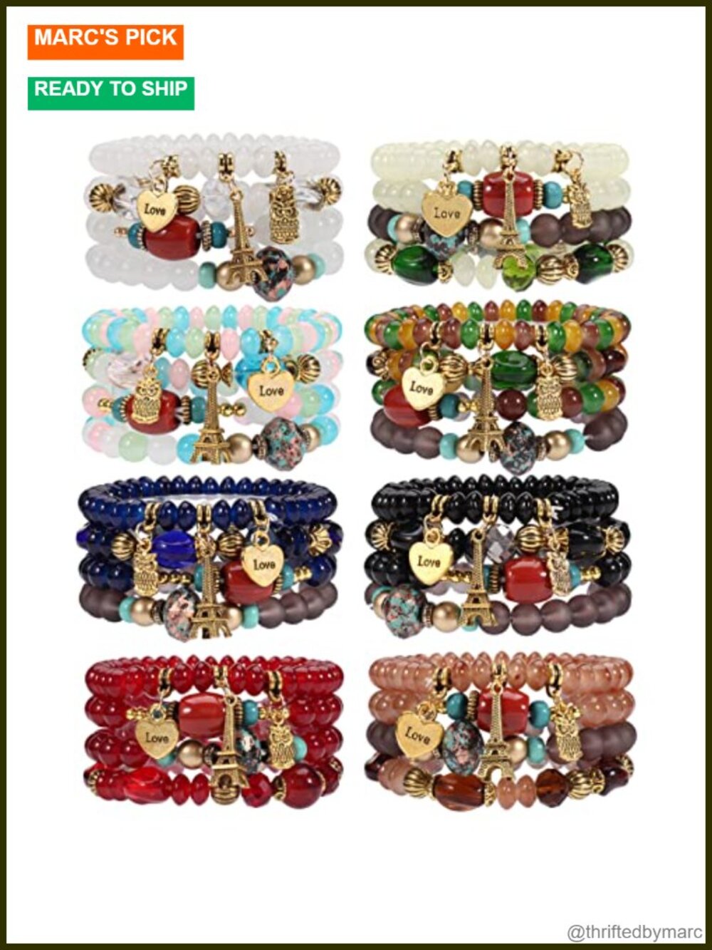 Bohemian Multilayer Chain Tassel Stackable Stretch Bracelet Set